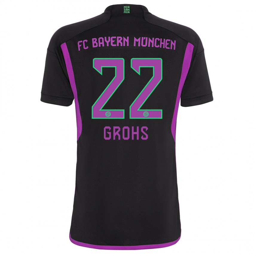 Hombre Camiseta Maria Luisa Grohs #22 Negro 2ª Equipación 2023/24 La Camisa