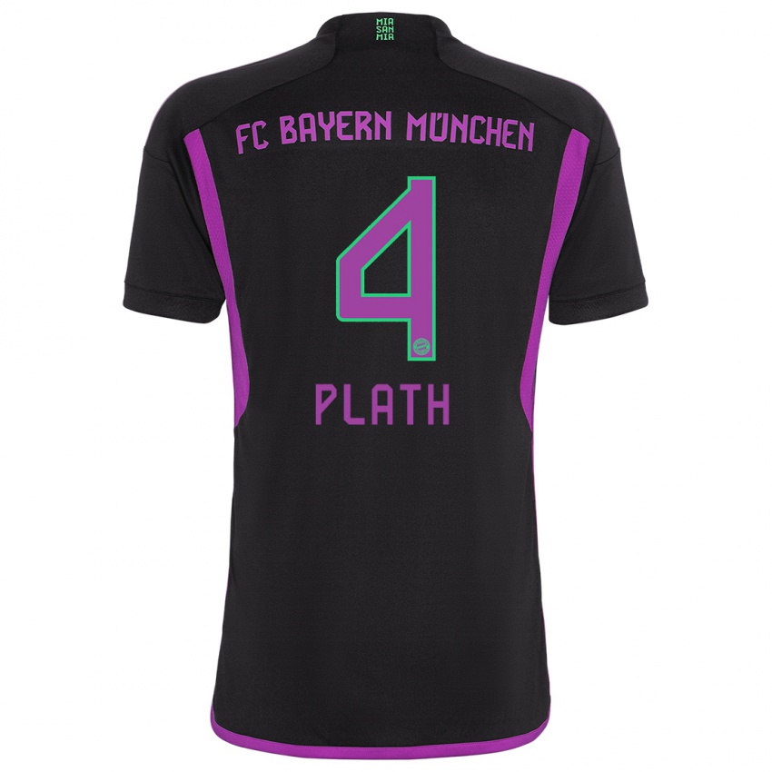Hombre Camiseta Max Plath #4 Negro 2ª Equipación 2023/24 La Camisa