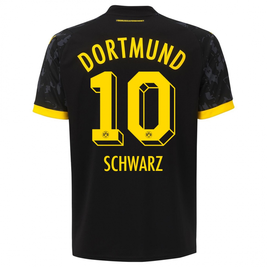 Hombre Camiseta Oskar Schwarz #10 Negro 2ª Equipación 2023/24 La Camisa