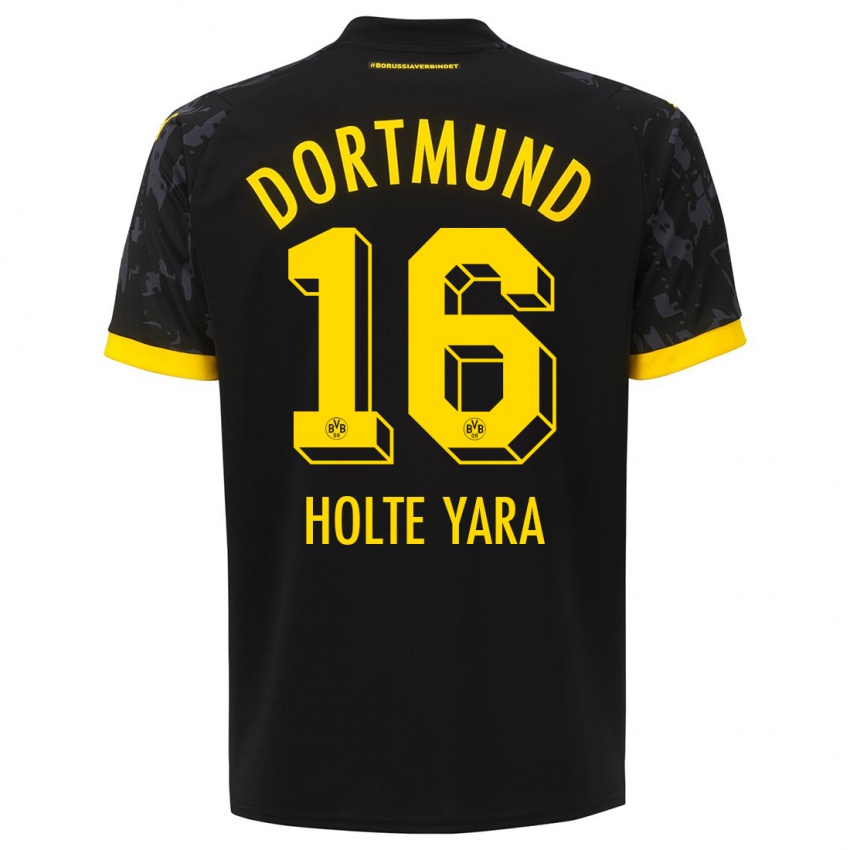 Hombre Camiseta Ten Holte Yara #16 Negro 2ª Equipación 2023/24 La Camisa
