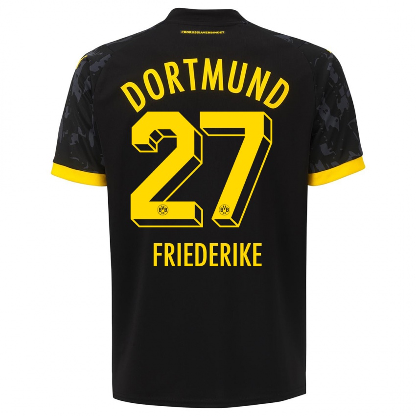Hombre Camiseta Burczik Friederike #27 Negro 2ª Equipación 2023/24 La Camisa