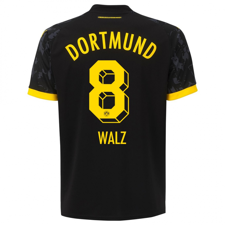 Hombre Camiseta Vasco Walz #8 Negro 2ª Equipación 2023/24 La Camisa