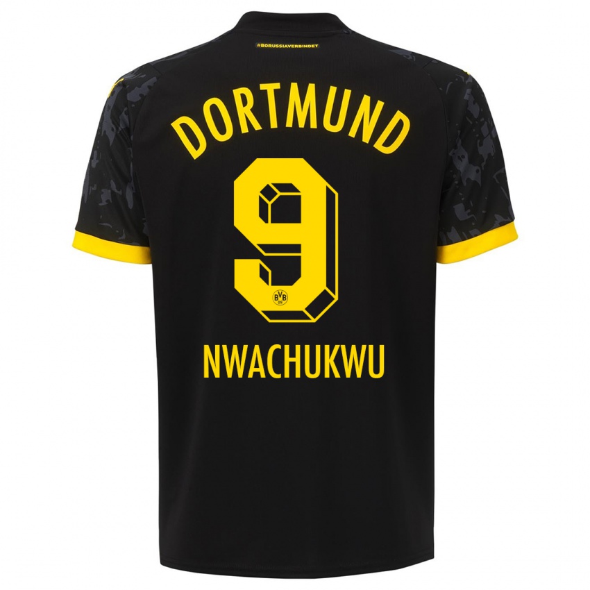 Hombre Camiseta Isaak Nwachukwu #9 Negro 2ª Equipación 2023/24 La Camisa