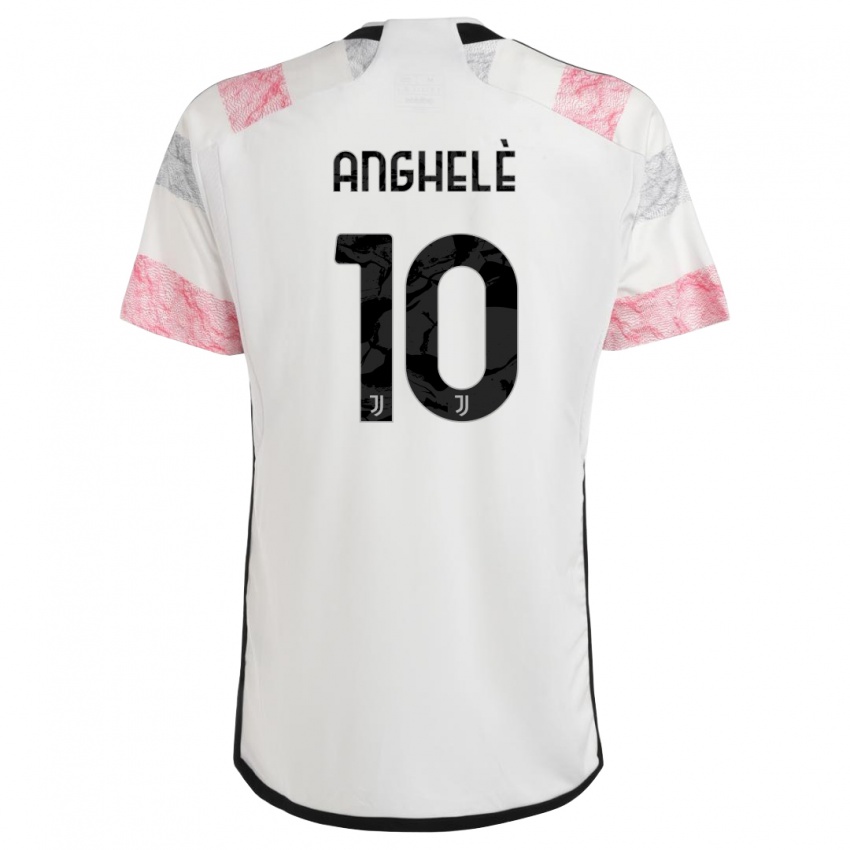 Hombre Camiseta Lorenzo Anghelè #10 Blanco Rosa 2ª Equipación 2023/24 La Camisa