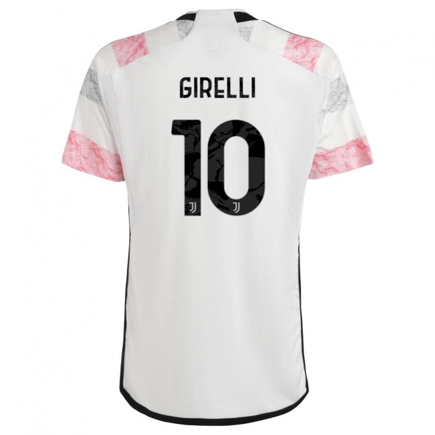 Hombre Camiseta Cristiana Girelli #10 Blanco Rosa 2ª Equipación 2023/24 La Camisa