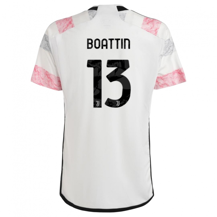 Hombre Camiseta Lisa Boattin #13 Blanco Rosa 2ª Equipación 2023/24 La Camisa