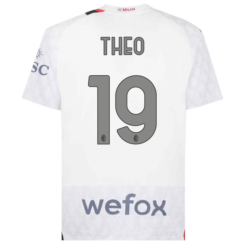 Hombre Camiseta Theo Hernandez #19 Blanco 2ª Equipación 2023/24 La Camisa