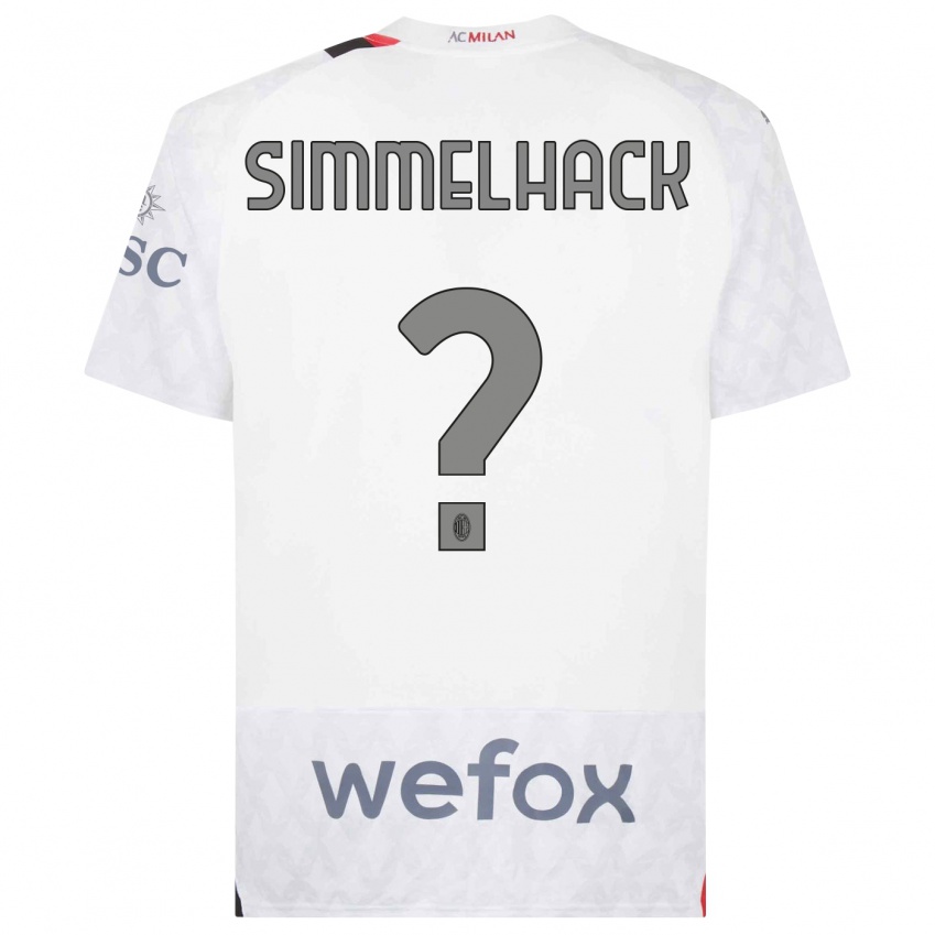 Hombre Camiseta Alexander Simmelhack #0 Blanco 2ª Equipación 2023/24 La Camisa