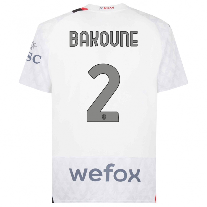 Hombre Camiseta Adam Bakoune #2 Blanco 2ª Equipación 2023/24 La Camisa