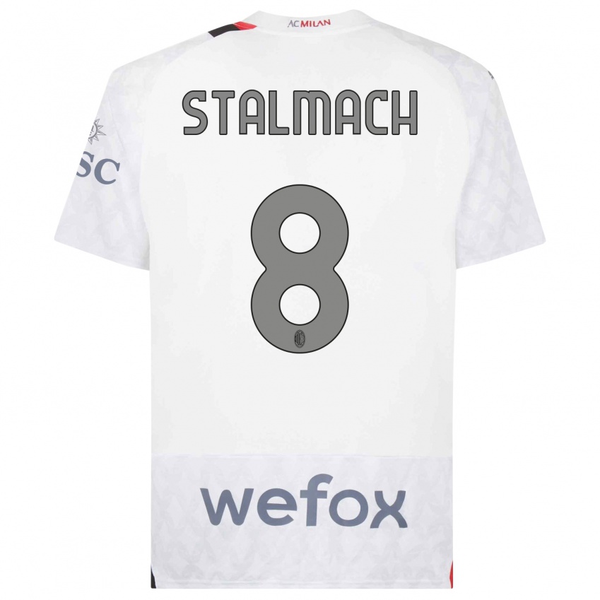 Hombre Camiseta Dariusz Stalmach #8 Blanco 2ª Equipación 2023/24 La Camisa