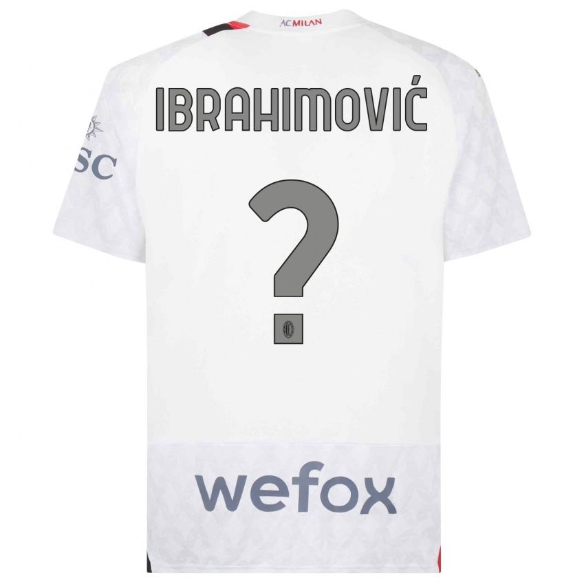 Hombre Camiseta Maximilian Ibrahimović #0 Blanco 2ª Equipación 2023/24 La Camisa