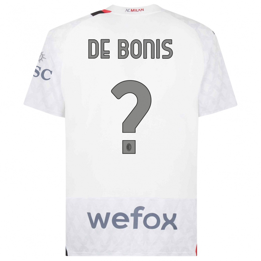 Hombre Camiseta Andrea De Bonis #0 Blanco 2ª Equipación 2023/24 La Camisa