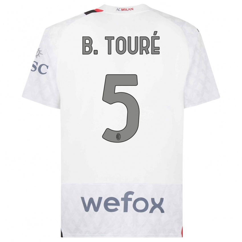 Hombre Camiseta Fode Ballo-Toure #5 Blanco 2ª Equipación 2023/24 La Camisa