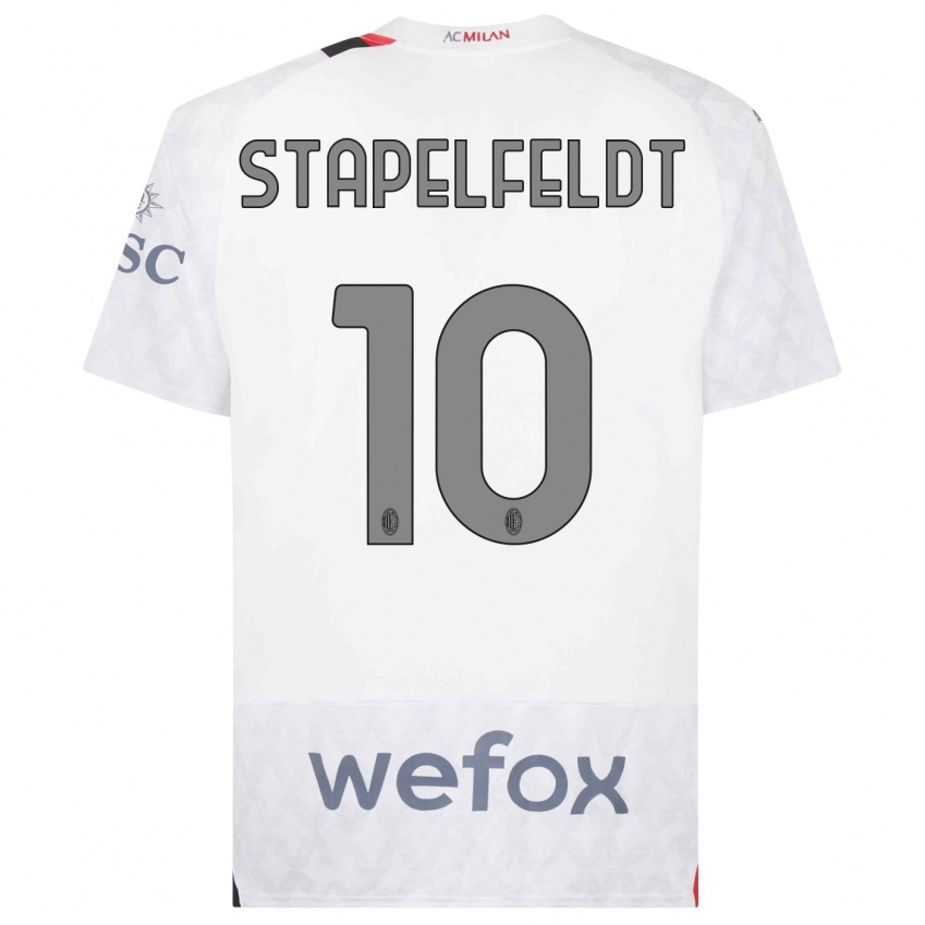 Hombre Camiseta Nina Stapelfeldt #10 Blanco 2ª Equipación 2023/24 La Camisa