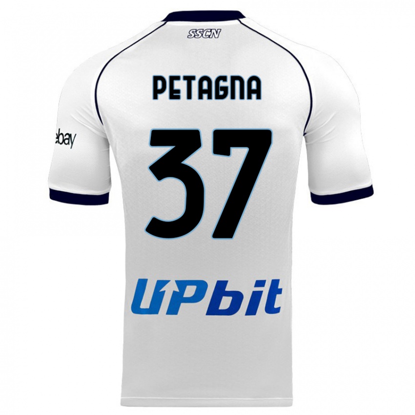 Hombre Camiseta Andrea Petagna #37 Blanco 2ª Equipación 2023/24 La Camisa