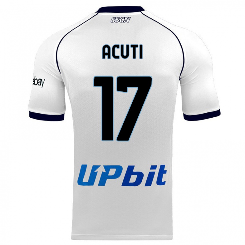 Hombre Camiseta Arianna Acuti #17 Blanco 2ª Equipación 2023/24 La Camisa