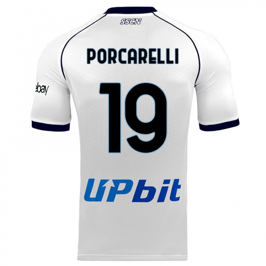 Hombre Camiseta Maddelena Porcarelli #19 Blanco 2ª Equipación 2023/24 La Camisa