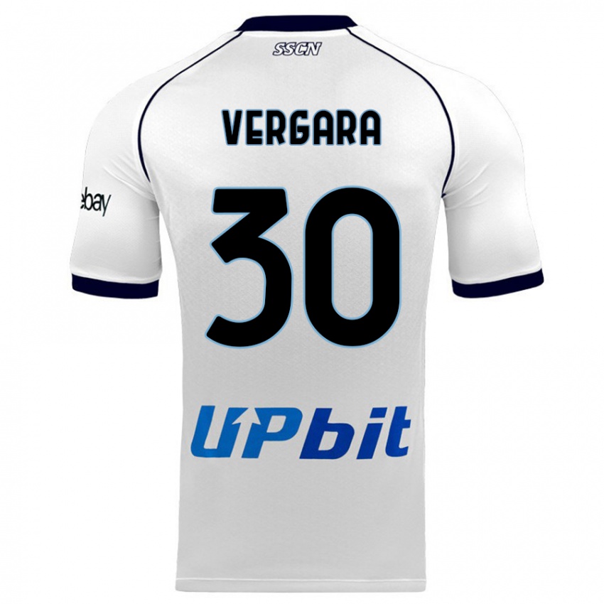 Hombre Camiseta Antonio Vergara #30 Blanco 2ª Equipación 2023/24 La Camisa