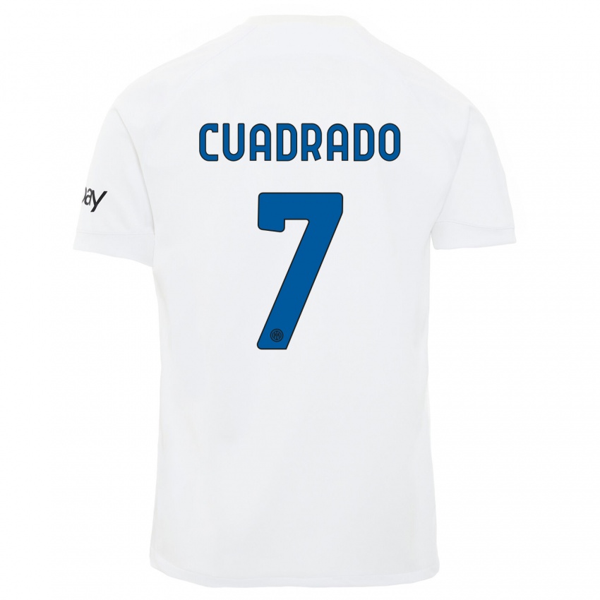 Hombre Camiseta Juan Cuadrado #7 Blanco 2ª Equipación 2023/24 La Camisa
