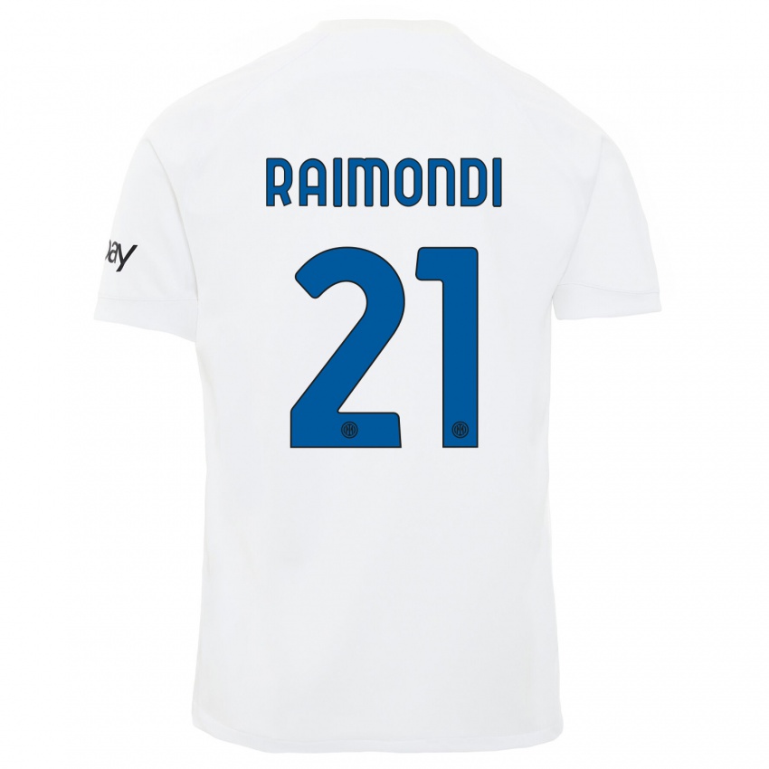 Hombre Camiseta Paolo Raimondi #21 Blanco 2ª Equipación 2023/24 La Camisa
