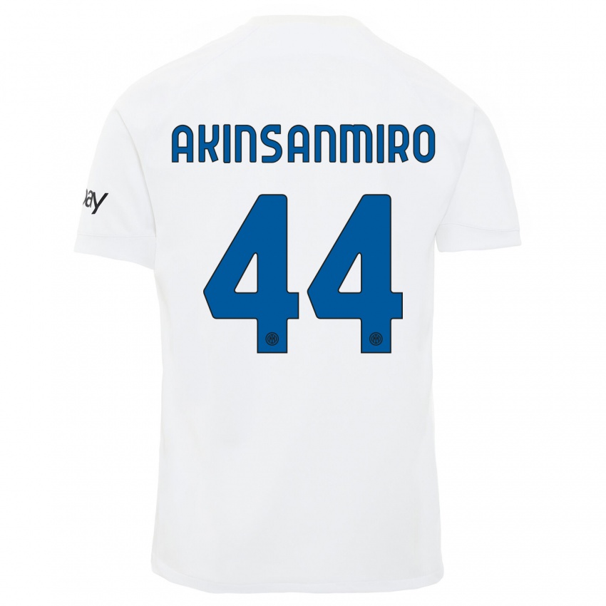 Hombre Camiseta Ebenezer Akinsanmiro #44 Blanco 2ª Equipación 2023/24 La Camisa