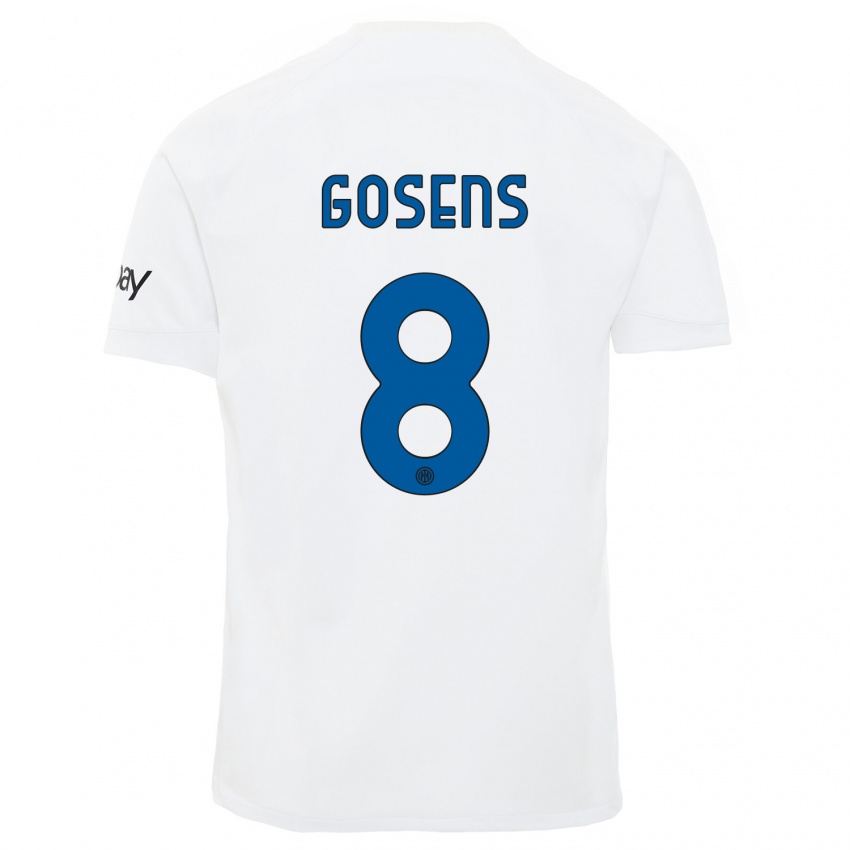 Hombre Camiseta Robin Gosens #8 Blanco 2ª Equipación 2023/24 La Camisa