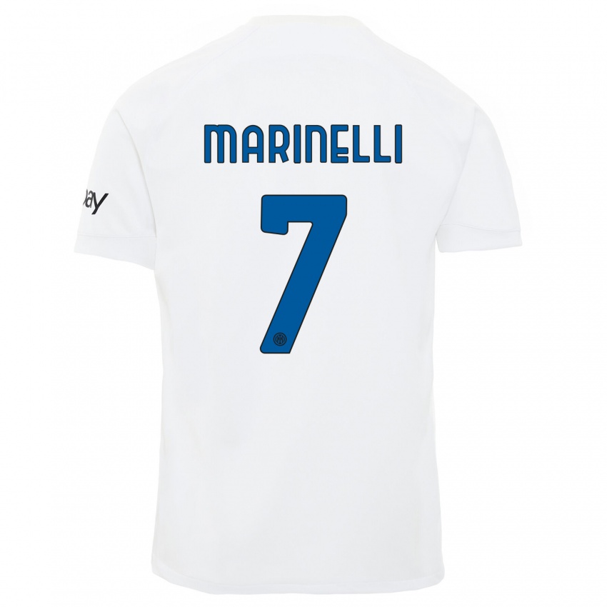 Hombre Camiseta Gloria Marinelli #7 Blanco 2ª Equipación 2023/24 La Camisa
