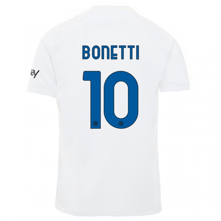 Hombre Camiseta Tatiana Bonetti #10 Blanco 2ª Equipación 2023/24 La Camisa