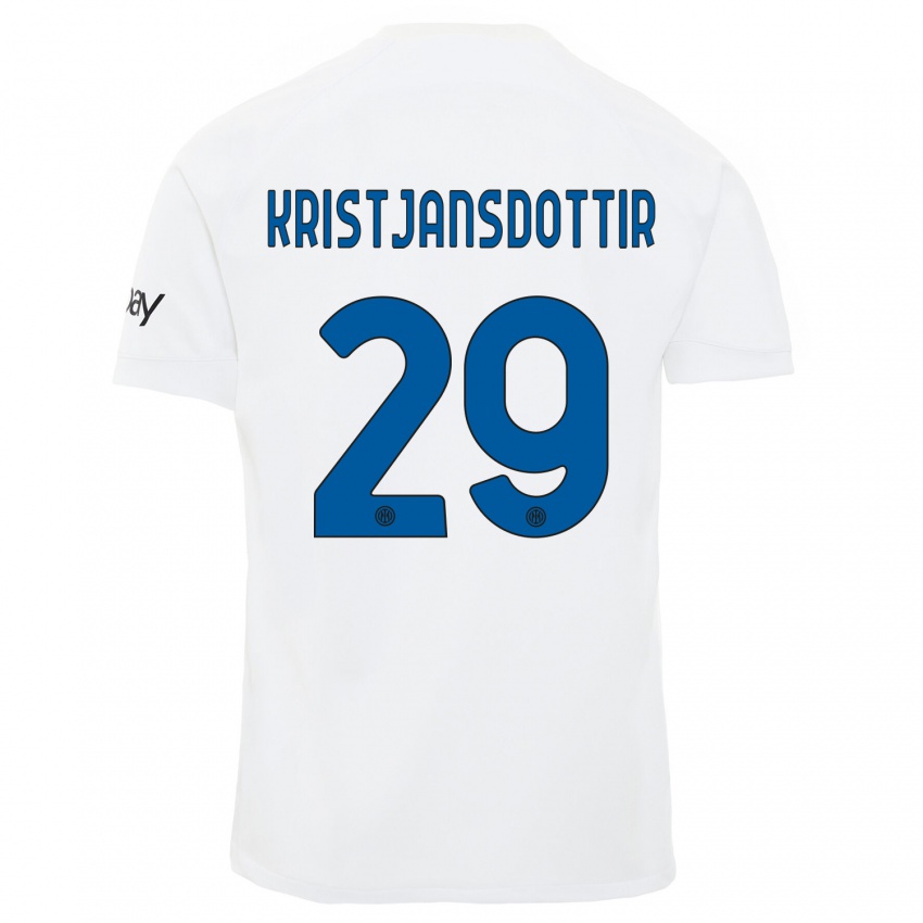 Hombre Camiseta Anna Bjork Kristjansdottir #29 Blanco 2ª Equipación 2023/24 La Camisa