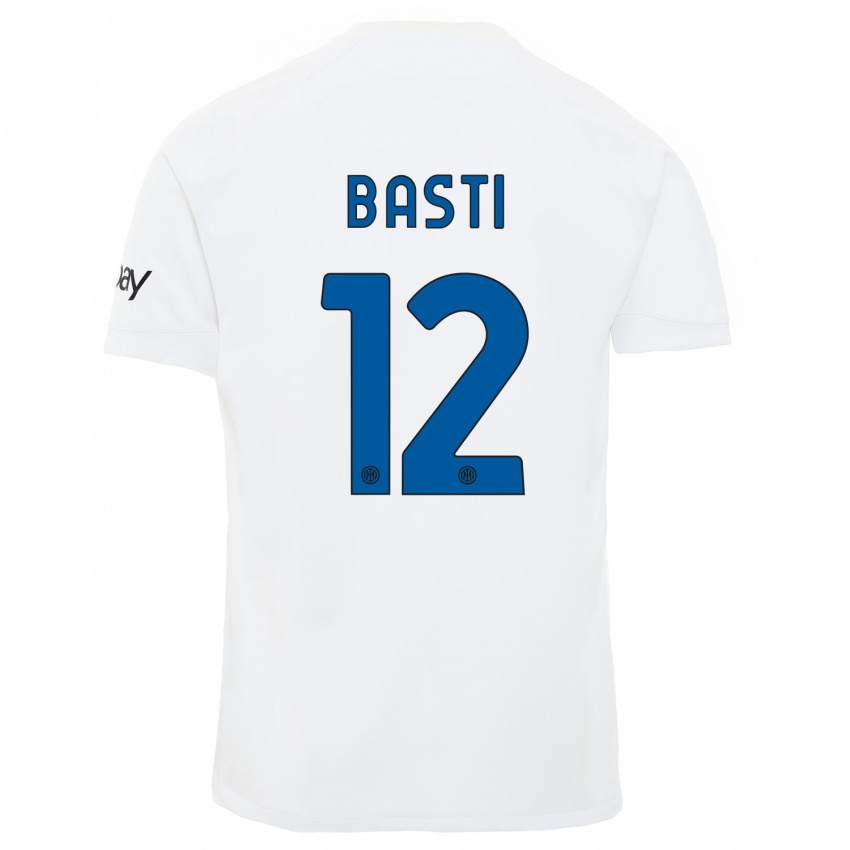 Hombre Camiseta Matteo Basti #12 Blanco 2ª Equipación 2023/24 La Camisa