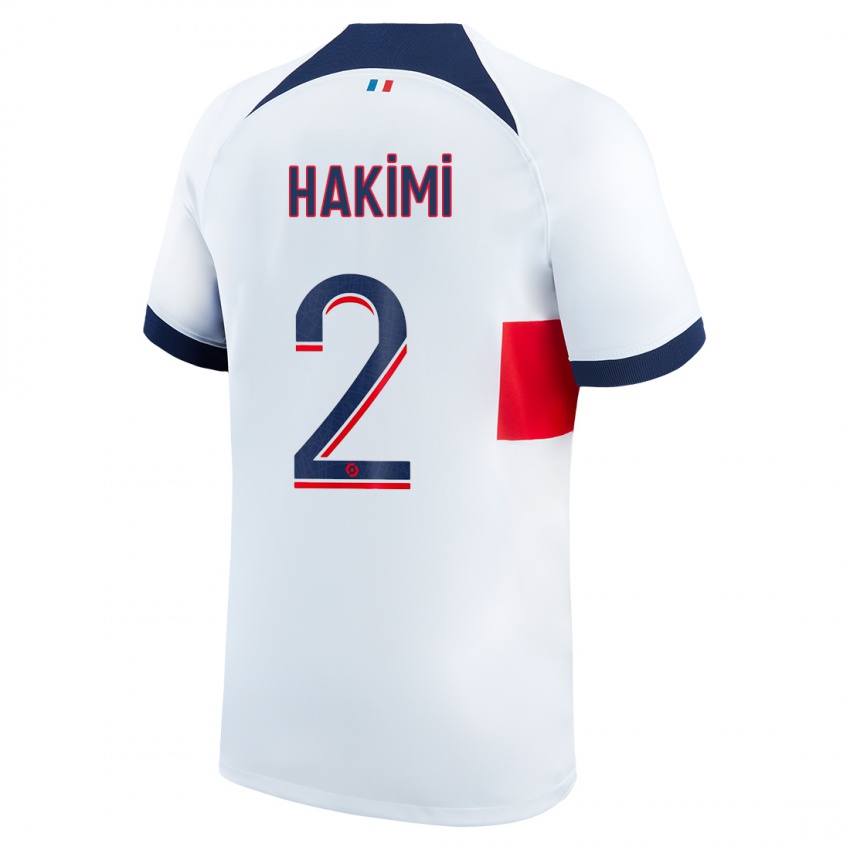 Hombre Camiseta Achraf Hakimi #2 Blanco 2ª Equipación 2023/24 La Camisa