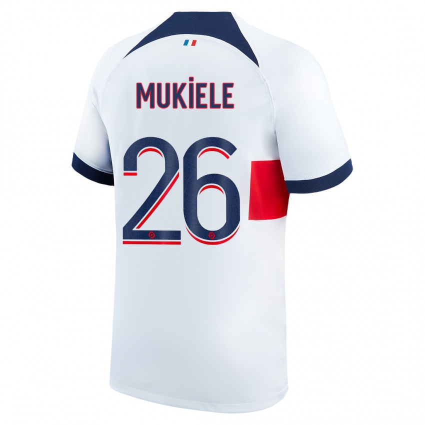 Hombre Camiseta Nordi Mukiele #26 Blanco 2ª Equipación 2023/24 La Camisa