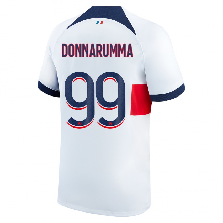 Hombre Camiseta Gianluigi Donnarumma #99 Blanco 2ª Equipación 2023/24 La Camisa