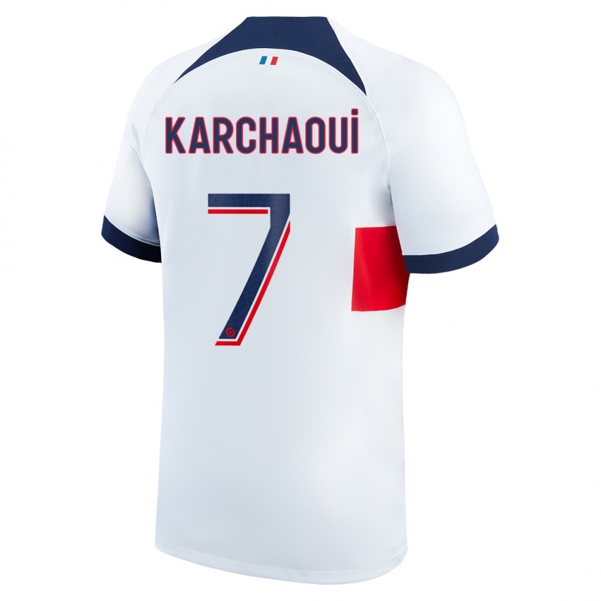 Hombre Camiseta Sakina Karchaoui #7 Blanco 2ª Equipación 2023/24 La Camisa