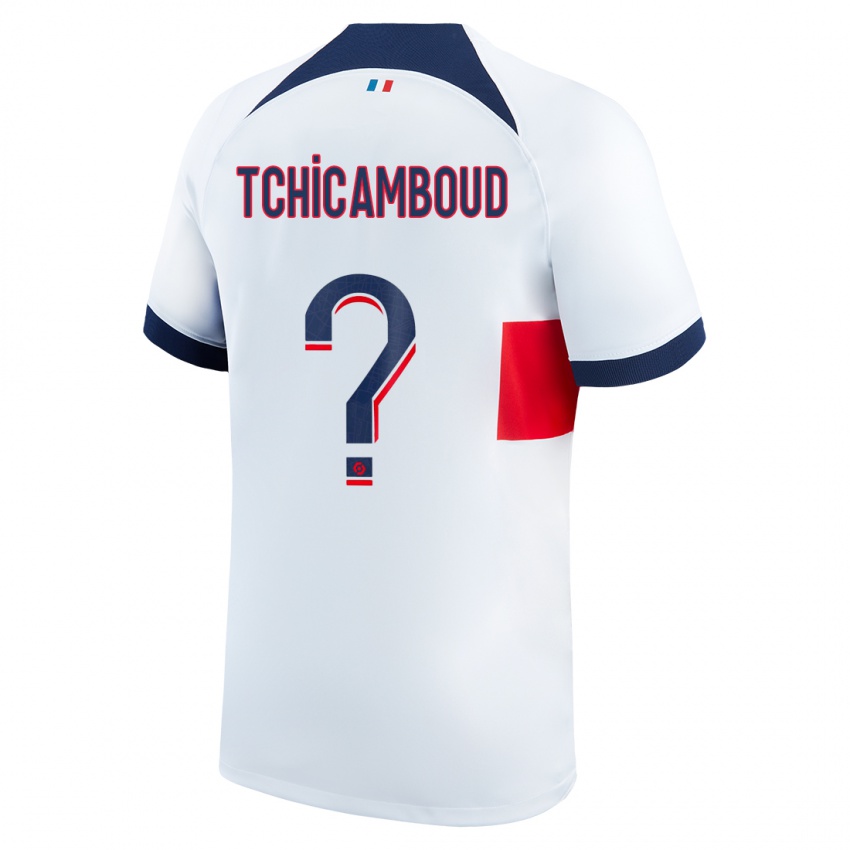 Hombre Camiseta Queyrell Tchicamboud #0 Blanco 2ª Equipación 2023/24 La Camisa