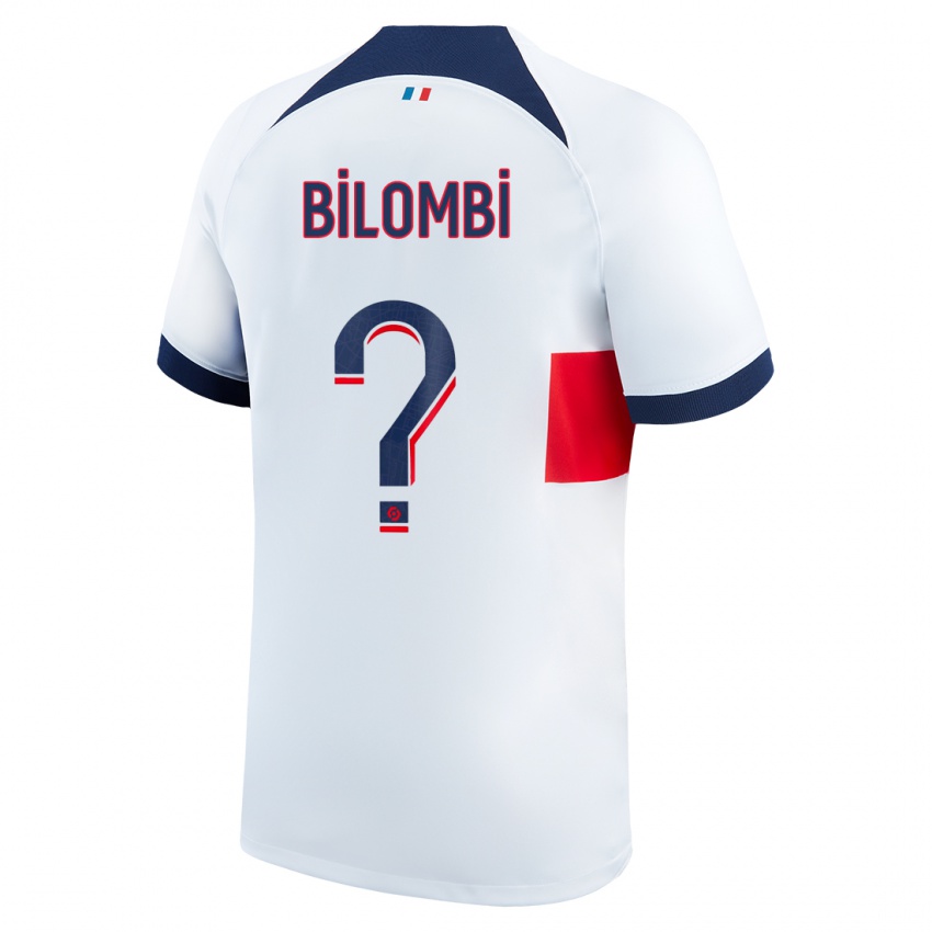 Hombre Camiseta Landryna Lushimba Bilombi #0 Blanco 2ª Equipación 2023/24 La Camisa