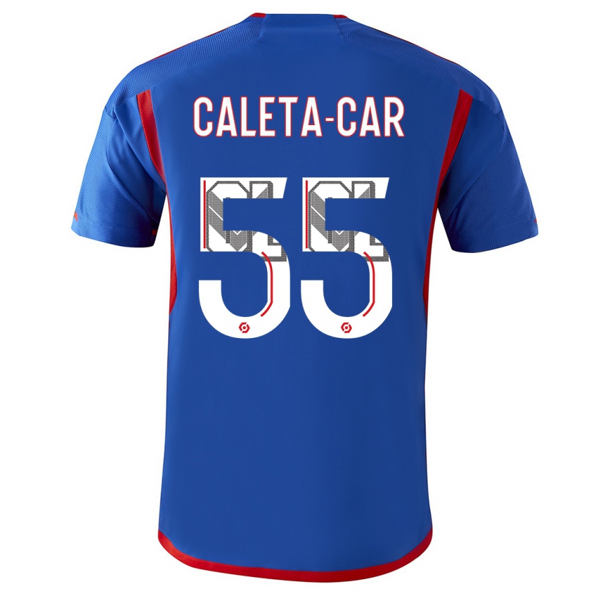 Hombre Camiseta Duje Caleta-Car #55 Azul Rojo 2ª Equipación 2023/24 La Camisa