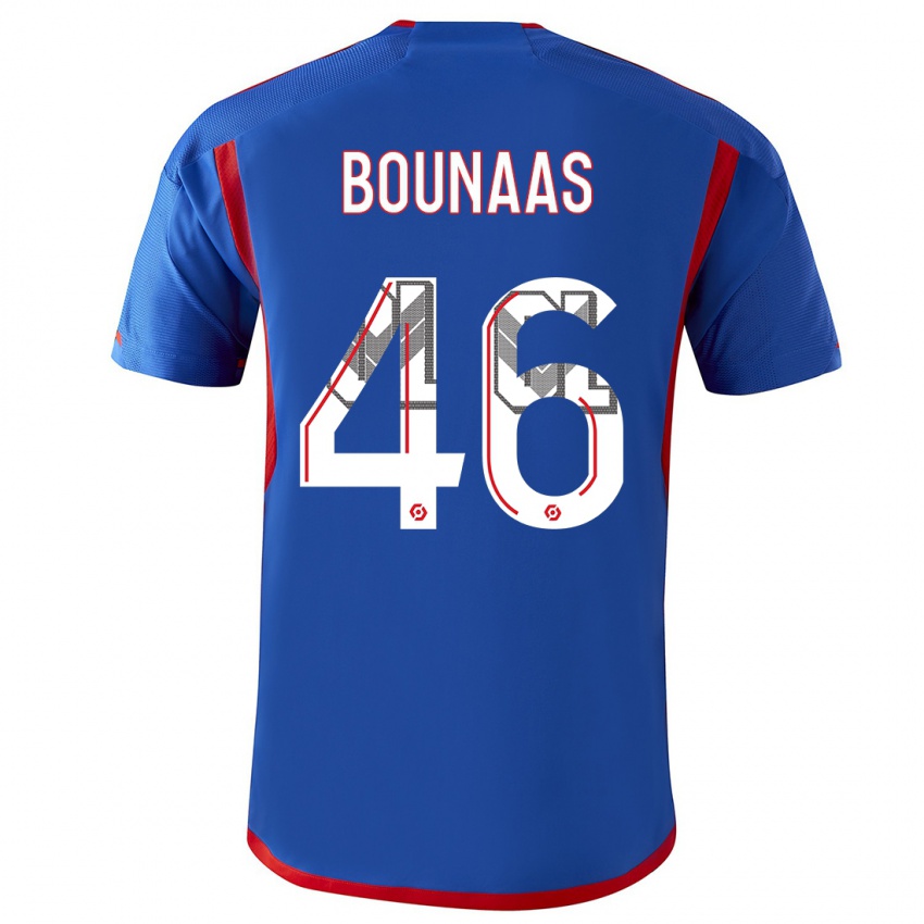 Hombre Camiseta Idris Bounaas #46 Azul Rojo 2ª Equipación 2023/24 La Camisa