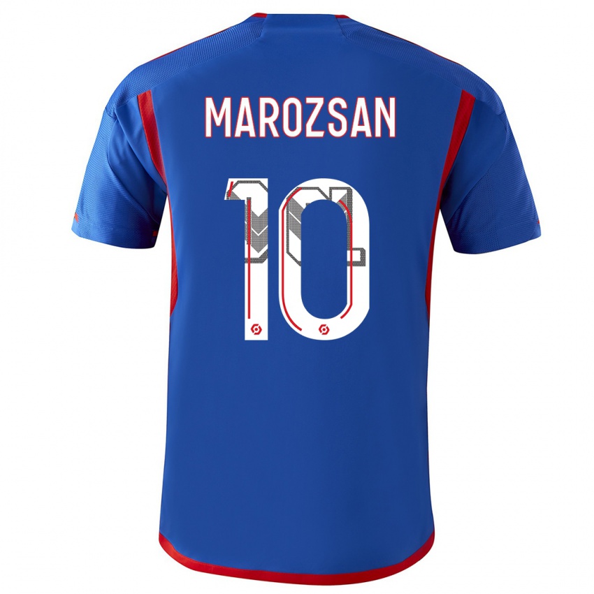 Hombre Camiseta Dzsenifer Marozsan #10 Azul Rojo 2ª Equipación 2023/24 La Camisa