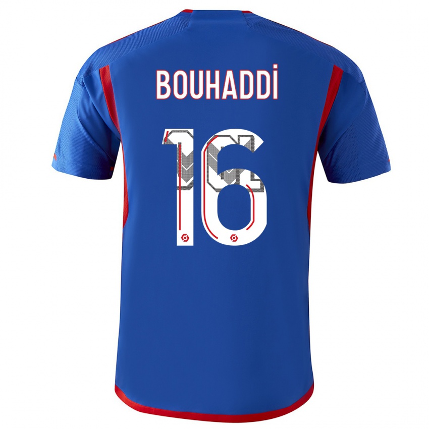 Hombre Camiseta Sarah Bouhaddi #16 Azul Rojo 2ª Equipación 2023/24 La Camisa