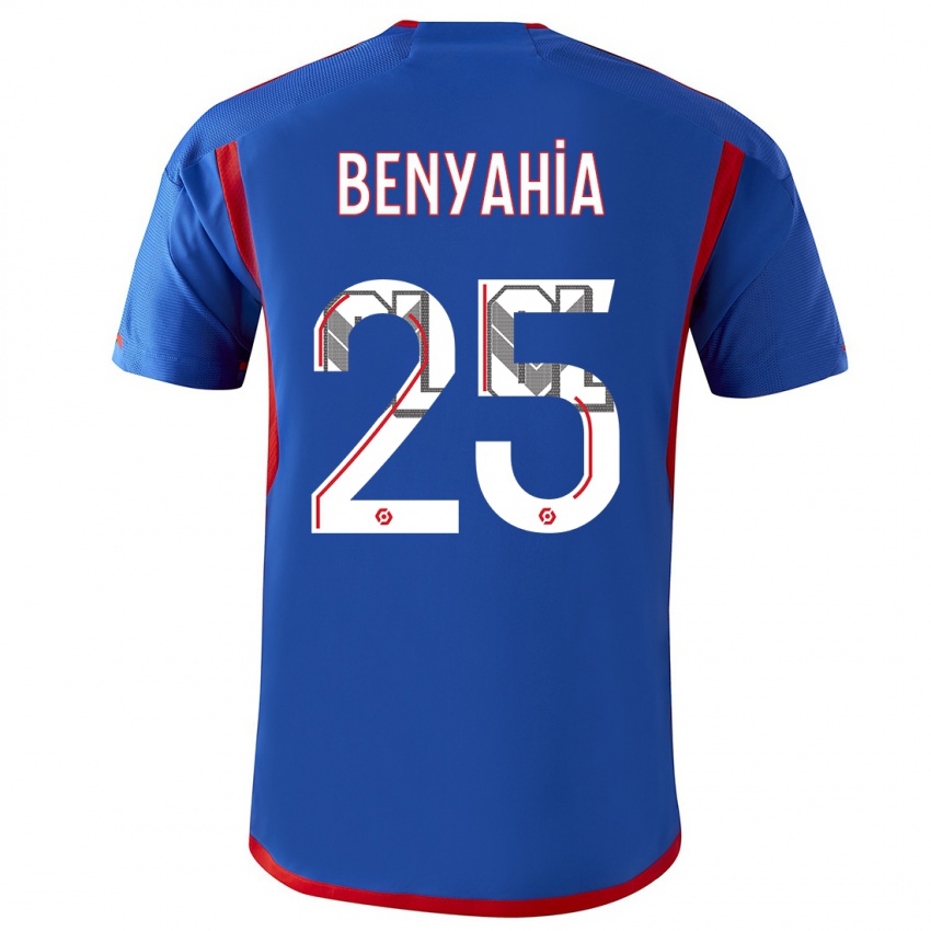 Hombre Camiseta Ines Benyahia #25 Azul Rojo 2ª Equipación 2023/24 La Camisa