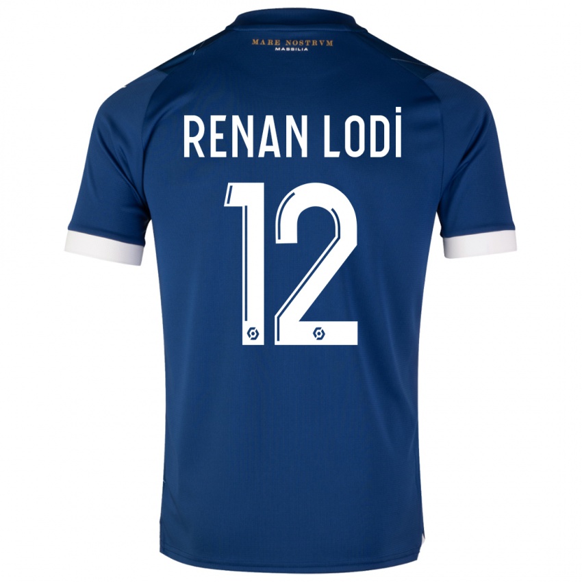 Hombre Camiseta Renan Lodi #12 Azul Oscuro 2ª Equipación 2023/24 La Camisa