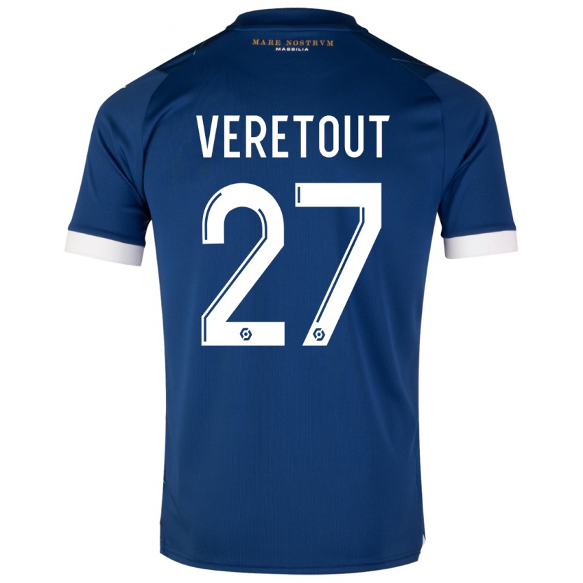 Hombre Camiseta Jordan Veretout #27 Azul Oscuro 2ª Equipación 2023/24 La Camisa