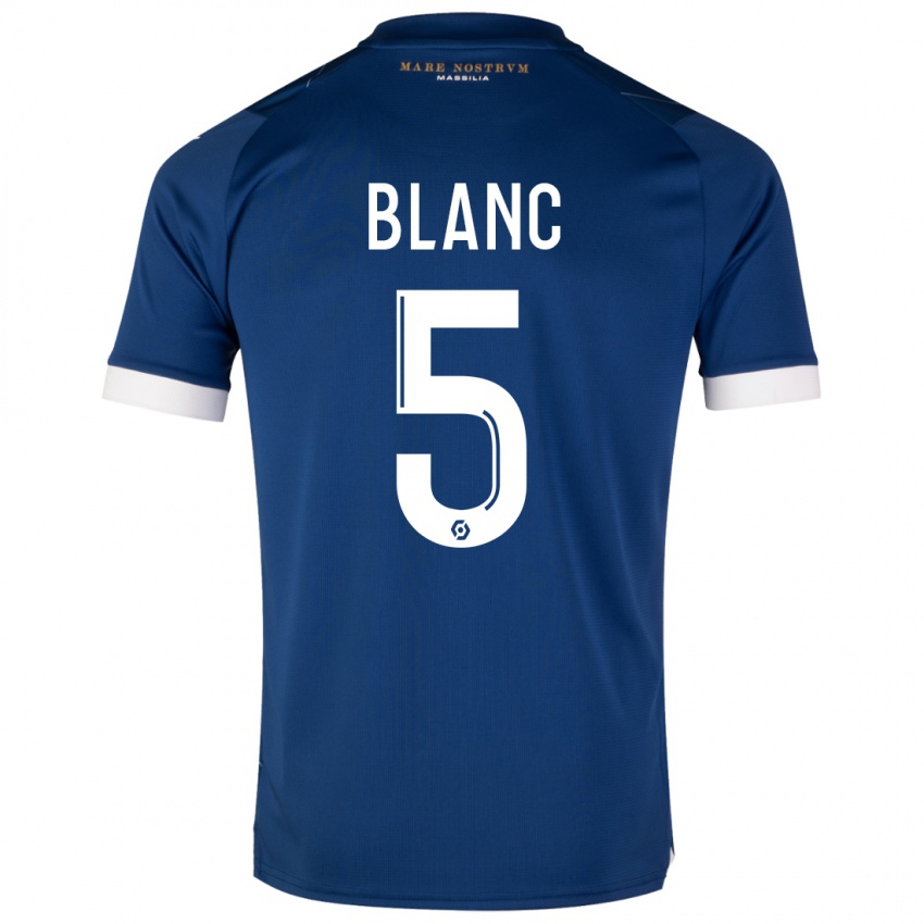 Hombre Camiseta Amandine Blanc #5 Azul Oscuro 2ª Equipación 2023/24 La Camisa