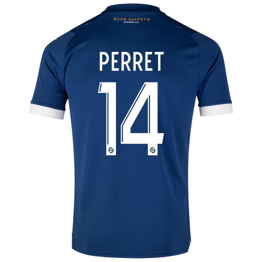 Hombre Camiseta Jenny Perret #14 Azul Oscuro 2ª Equipación 2023/24 La Camisa