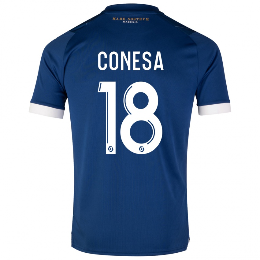 Hombre Camiseta Anna Conesa #18 Azul Oscuro 2ª Equipación 2023/24 La Camisa