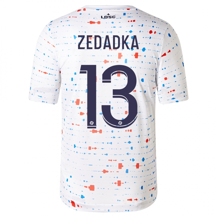 Hombre Camiseta Akim Zedadka #13 Blanco 2ª Equipación 2023/24 La Camisa