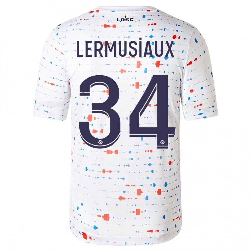 Hombre Camiseta Chrystal Lermusiaux #34 Blanco 2ª Equipación 2023/24 La Camisa