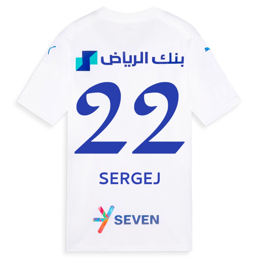 Hombre Camiseta Sergej Milinkovic-Savic #22 Blanco 2ª Equipación 2023/24 La Camisa