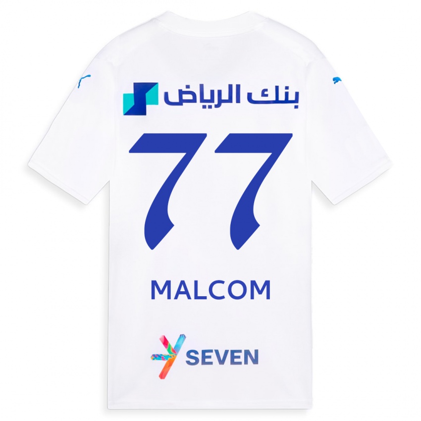 Hombre Camiseta Malcom #77 Blanco 2ª Equipación 2023/24 La Camisa